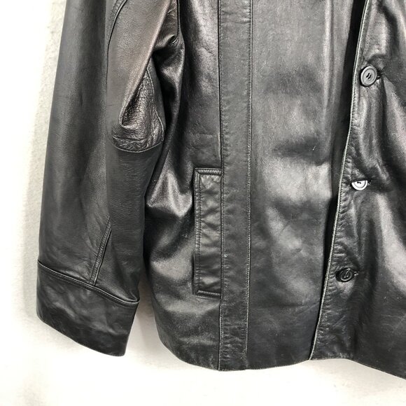 Vintage M Julian Wilsons Leather Blazer Mens XL Black Buttery Jacket Coat Y2K - Picture 16 of 16
